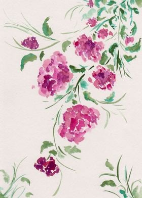 Purple Peonies Watercolor