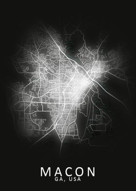 Macon GA USA City Map