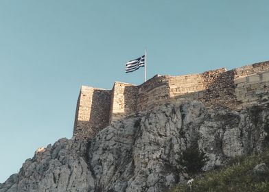 Greek Flag Acropolis