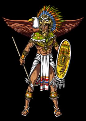 'Aztec Eagle Warrior Native' Poster by Psychonautica | Displate