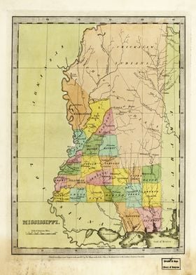 Map of Mississippi 1835