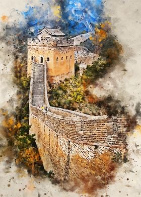 China Wall in Watercolor