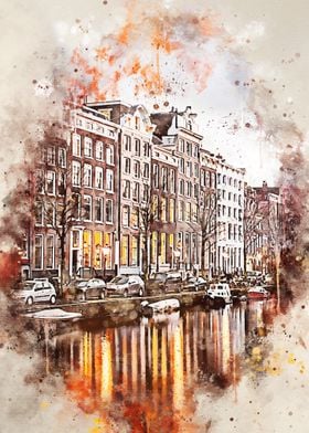 Amsterdam in Watercolor