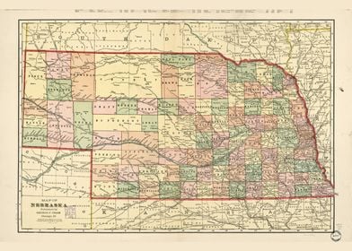 Nebraska Map 1902