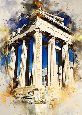 Athens in Watercolor