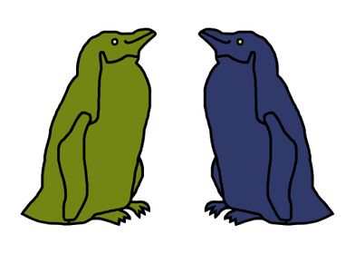 Green and Blue Penguins