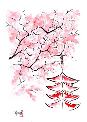 Sakura in the Wind