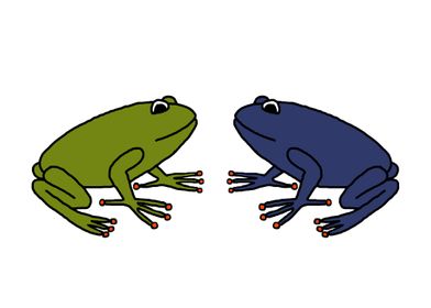 Green and Blue Frogs