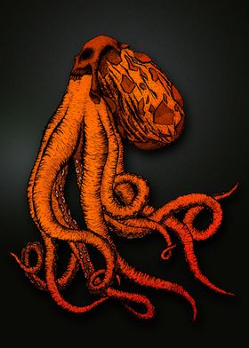 Skull octopus Orange