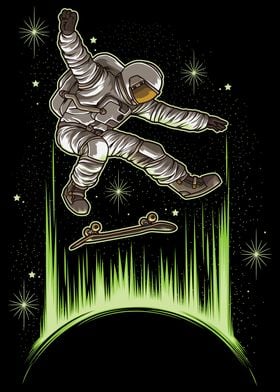 Astronaut on a Skateboard