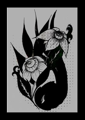 Flower in black