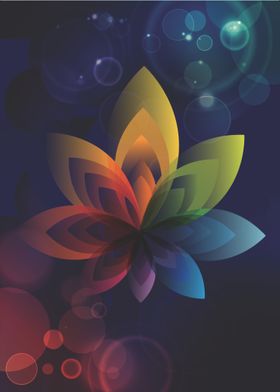 Rainbow Lotus flower