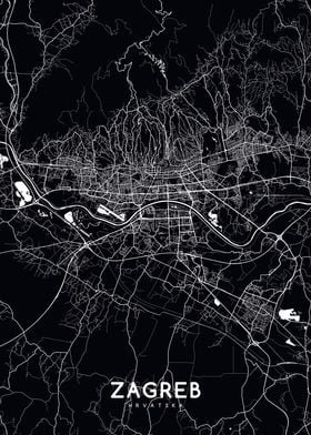 Zagreb map black