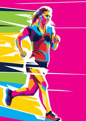 artistic running woman 