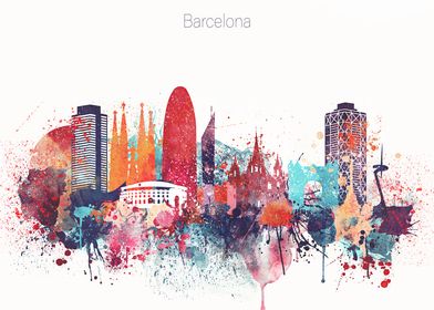 Barcelona Spain Skyline 