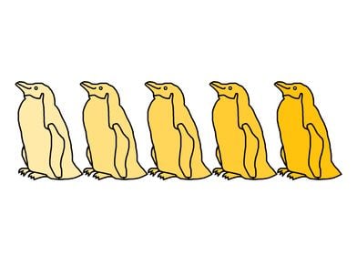 Five Yellow Penguins