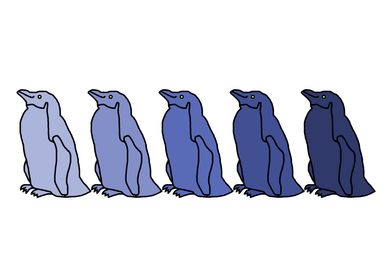 Five Blue Penguins