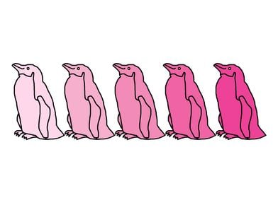 Five Pink Penguins