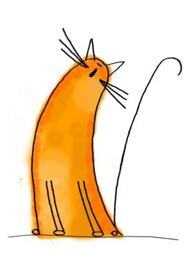 Tall Singing Orange Cat
