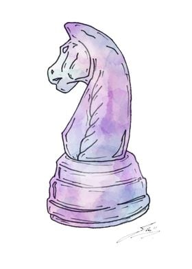 Watercolour Knight Horse