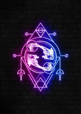 Pisces neon sign