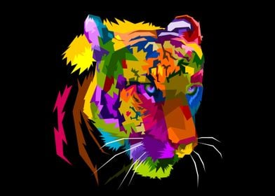 colorful tiger head