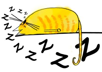 Snoring Yellow Cat