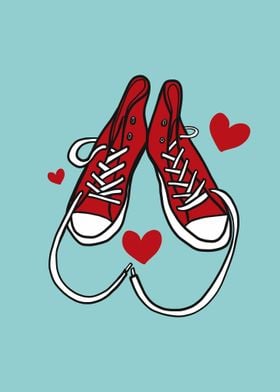 Love sneaker shoe cartoon 