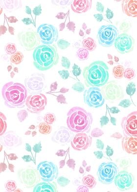 watercolor roses floral 