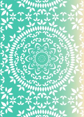 lime floral mandala