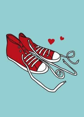 Love sneaker shoe cartoon 