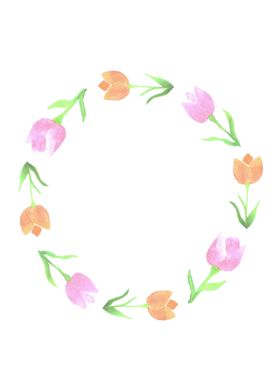 Wreath with tulips