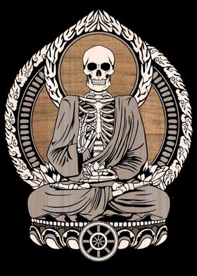 Skeleton Buddha Wood