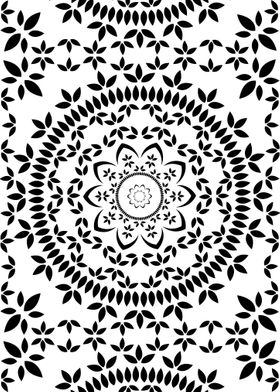 Floral mandala in black