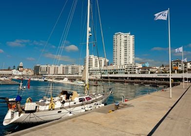 Portuguese city and yacht