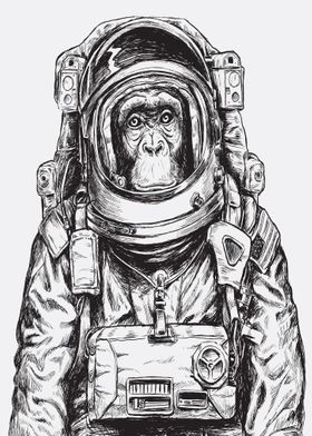 Chimpanzee in Space Suit