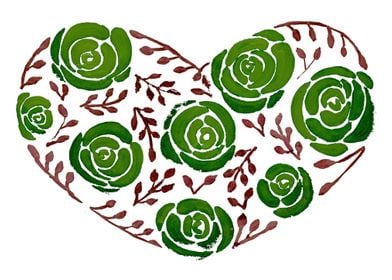 Roses and leaves