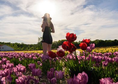  Girl in Tulips Portrait