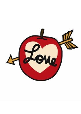 Love apple with arrow