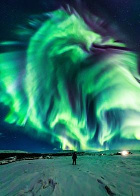 Dragon Aurora over Iceland