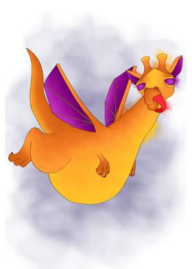 Flying Orange Dragon