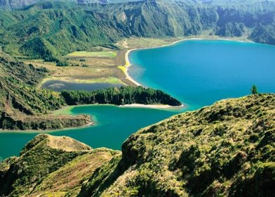 Lake in Azores islands