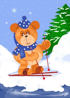 Teddy Bear loves the snow