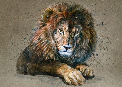 Lion watercolor