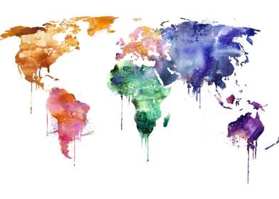 World Map Watercolor