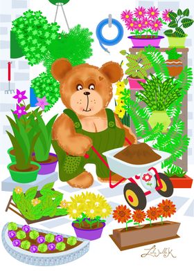 Teddy Bear in his garden