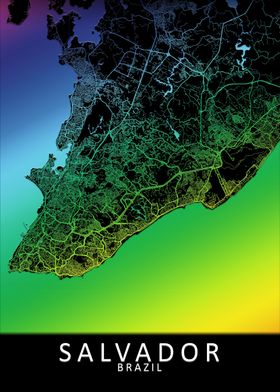 Salvador Brazil City Map