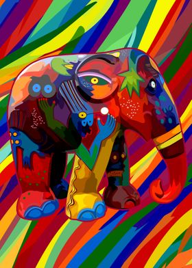 Colorful abstract Elephant