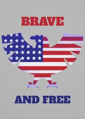 Brave and Free USA Eagle