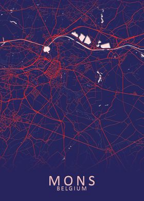 Mons Belgium City Map
